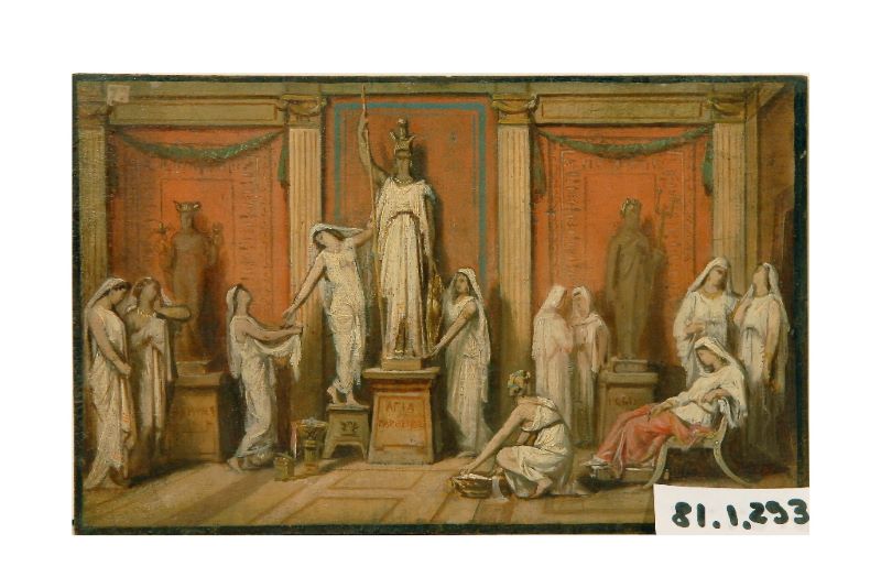 La toilette de Minerve Poliade sur l’Acropole d’Athènes, Louis-Hector Leroux, 1871