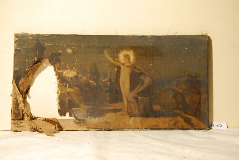 Ves...en et Apollon durant l’aéropage présidée par Minerve, Louis-Hector Leroux