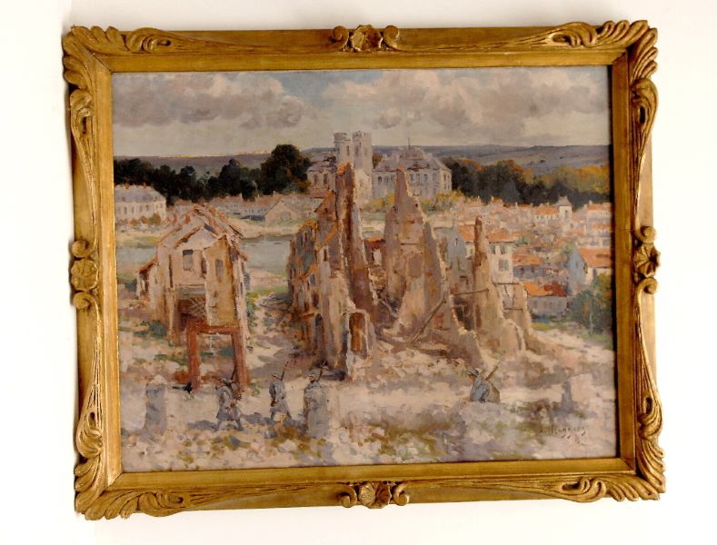 Verdun, la rue Mazel en ruines, Léon Huygens, 1918