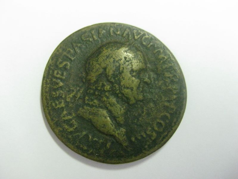 Monnaie romaine, sesterce de l’empereur Vespasien_0