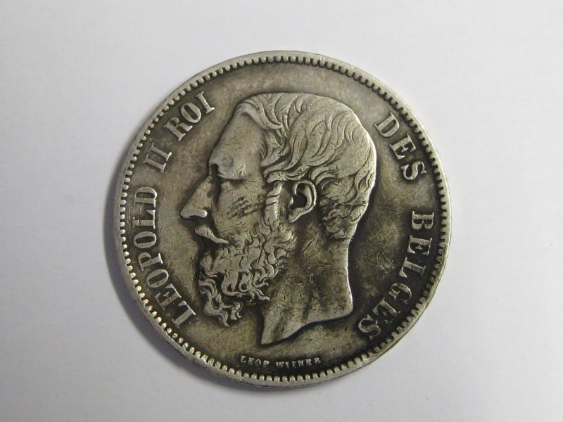 5 francs Léopold II roi de Belgique_0
