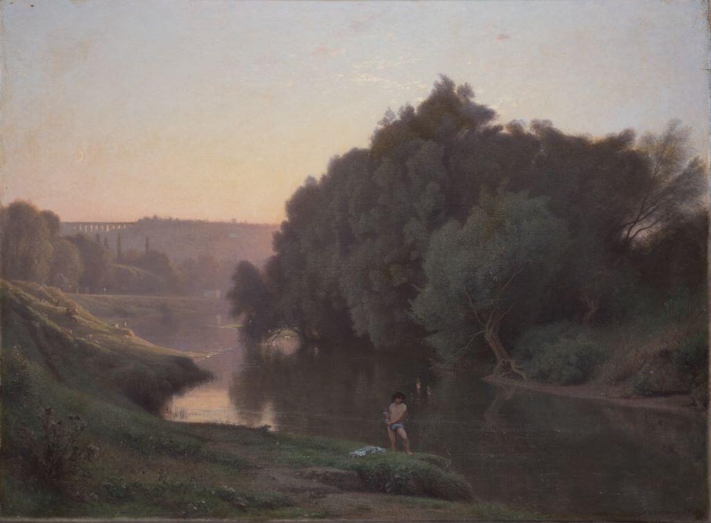 Le Soir, bords de la Seine, Louis Français, 1861