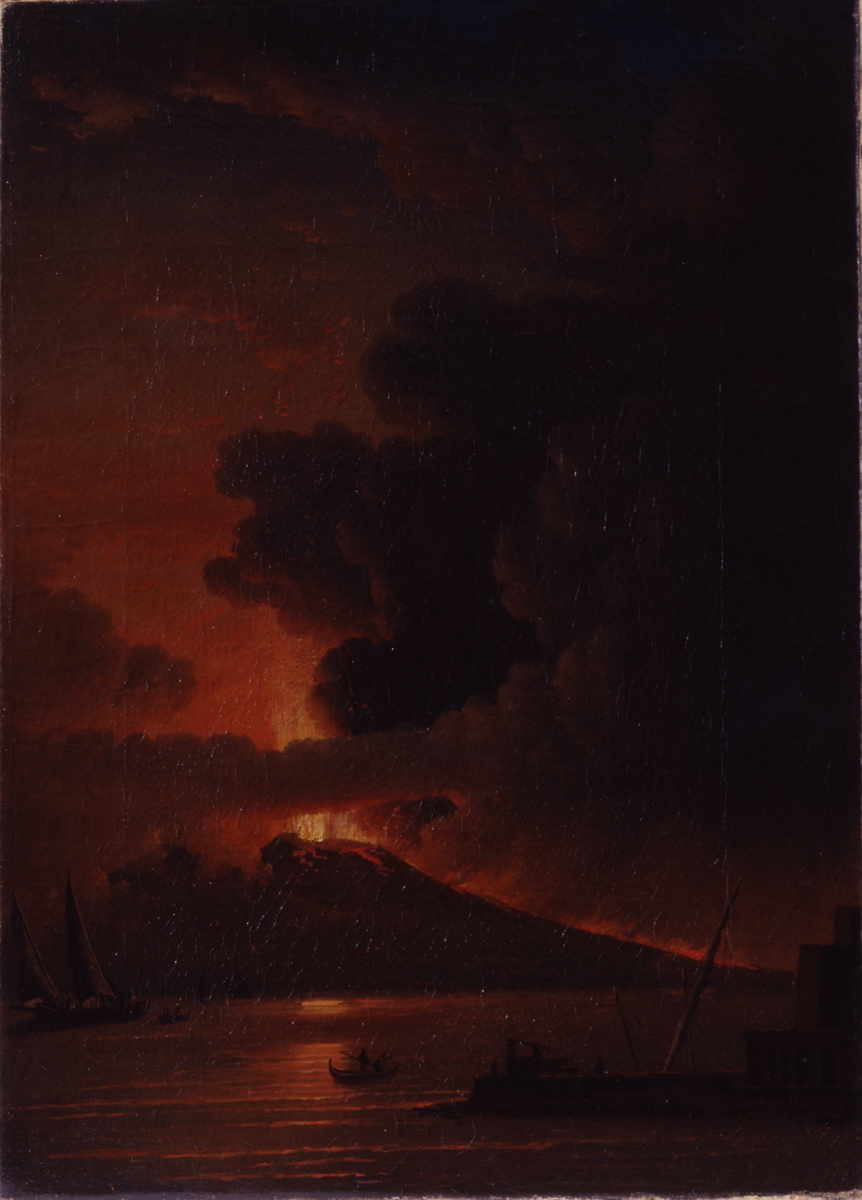 Vue du Vésuve, effet de nuit, Alexandre Hyacinthe Dunouy, 4e quart 18e siècle, 1ère moitié 19e siècle