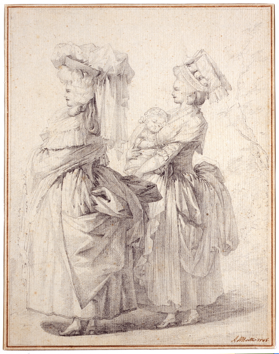 Dame accompagnée d’une nourrice, Alexandre Moitte, 1785
