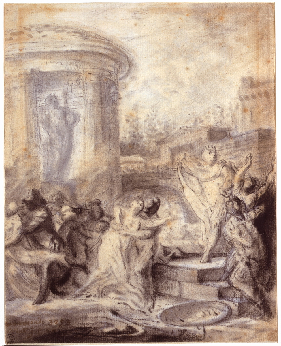 Etude pour l’Enlèvement des Sabines pendant les jeux publics (recto) ; Jupiter et Vénus (verso), Gabriel de Saint-Aubin, 2e moitié 18e siècle