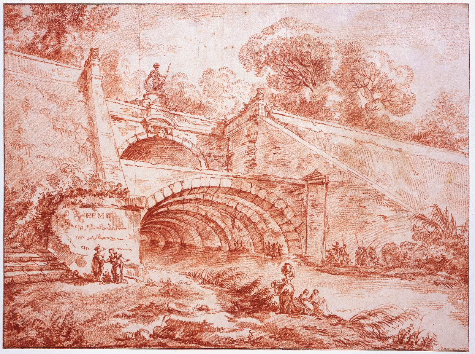 Le Pont du roi à Juvisy-sur-Orge, Friedrich Reclam, 1774