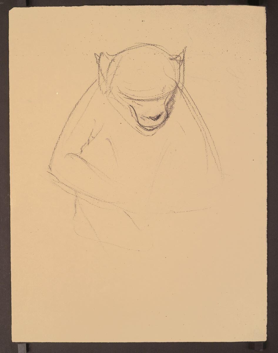 Etude de singe assis, Henri Guingot, 1ère moitié 20e siècle