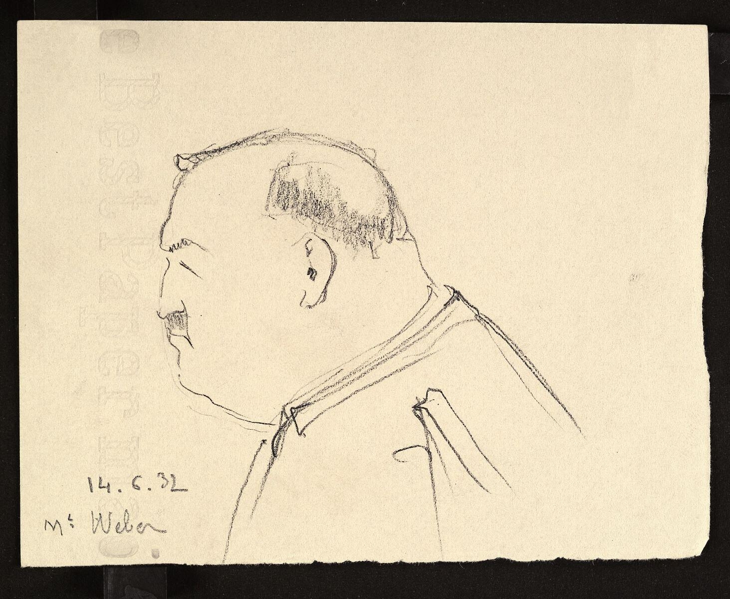 Croquis de tribunal. Maître Weber, Henri Guingot, 1932