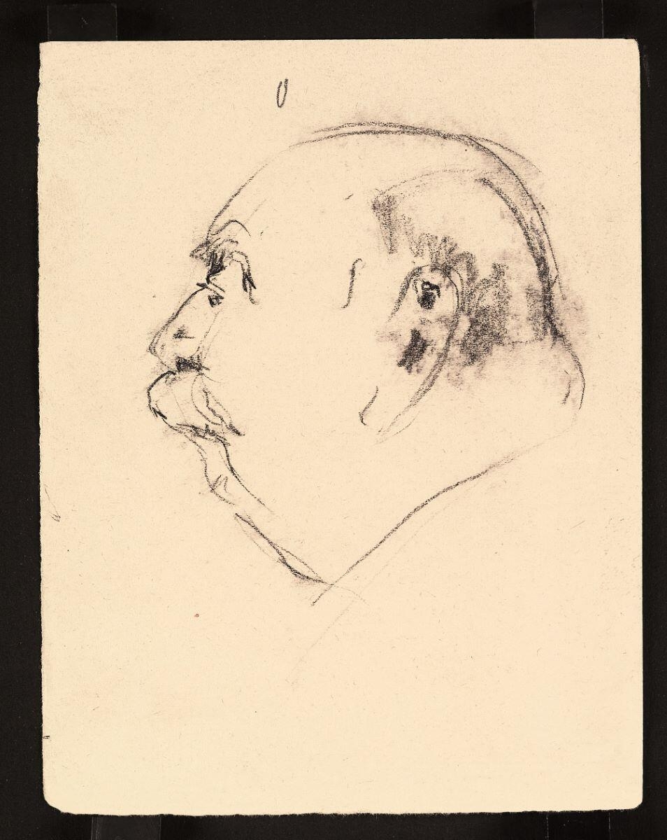Croquis de tribunal. Tête d'homme de profil, Henri Guingot, 1932