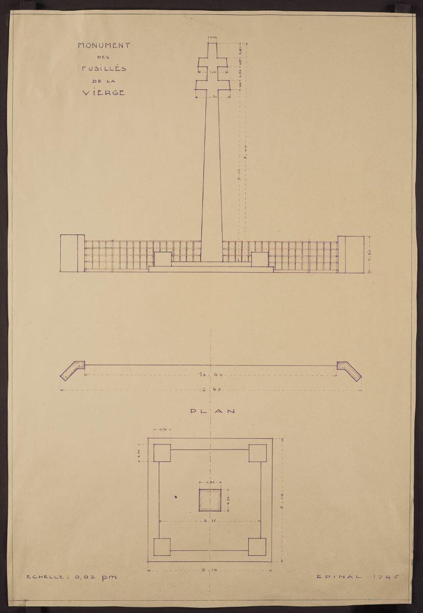 Etude pour le Monument des Fusillés de la Résistance à Epinal, Henri Guingot, 1945-1946