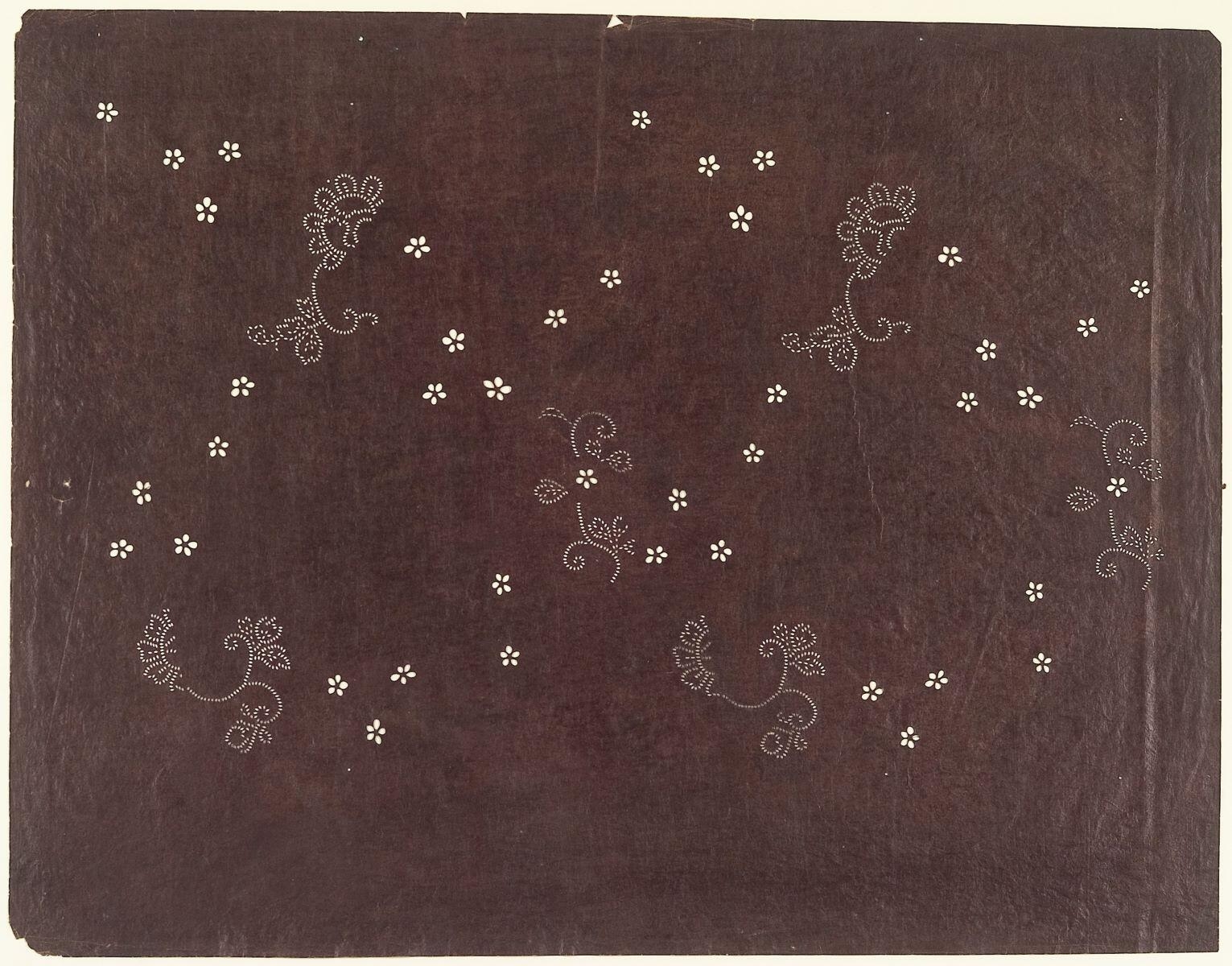 Pochoir japonais pour teinture sur tissus, Louis Guingot, 4e quart 19e siècle, 1ère moitié 20e siècle