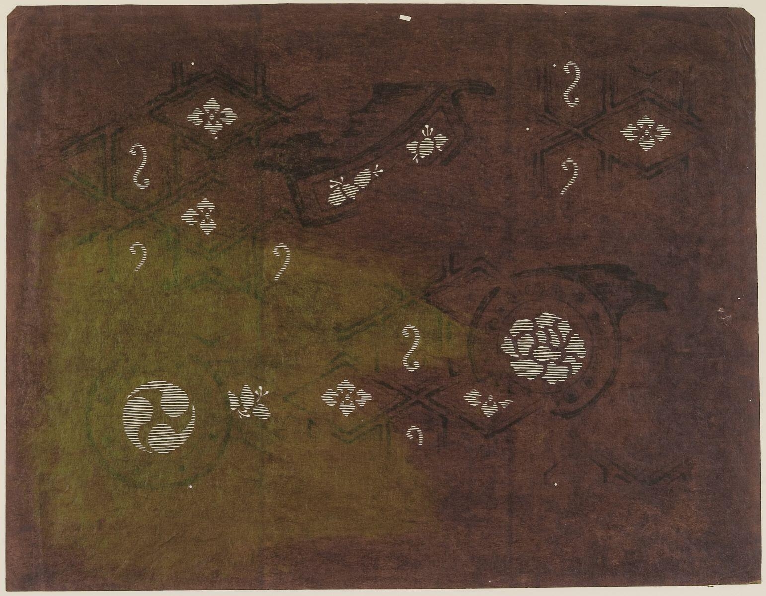 Pochoir japonais pour teinture sur tissus, Louis Guingot, 4e quart 19e siècle, 1ère moitié 20e siècle
