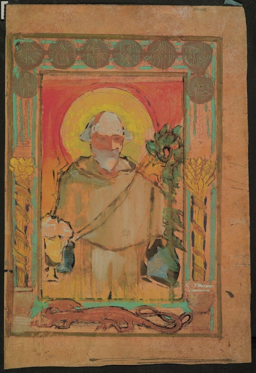 Etude de saint Arnould (recto verso), Louis Guingot, 1948 vers