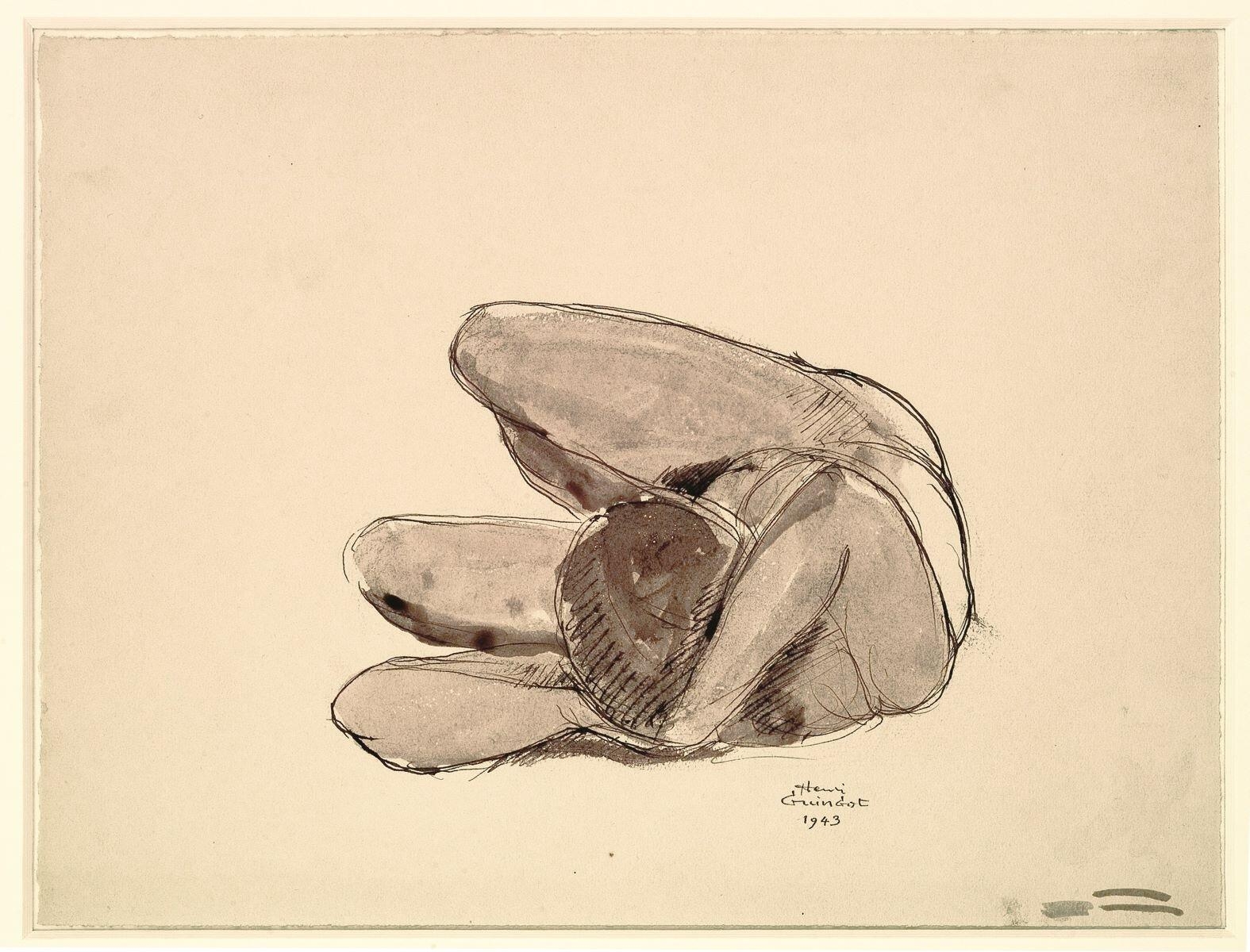 Nu féminin couché, Henri Guingot, 1943
