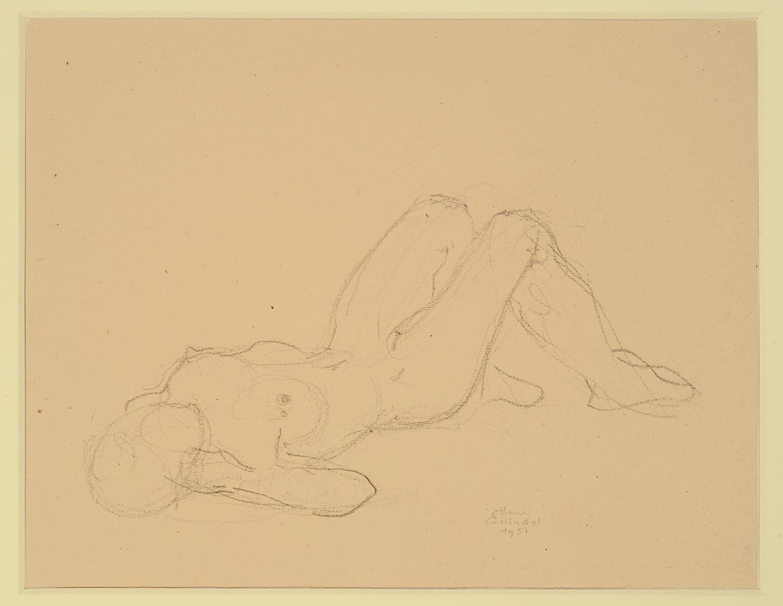 Nu féminin couché, Henri Guingot, 1951