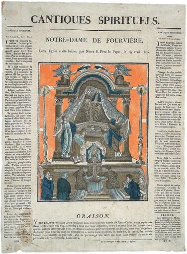 CANTIQUES SPIRITUELS. / NOTRE-DAME DE FOURVIERE. / Cette Eglise ... avril 1805. (titre inscrit)_0