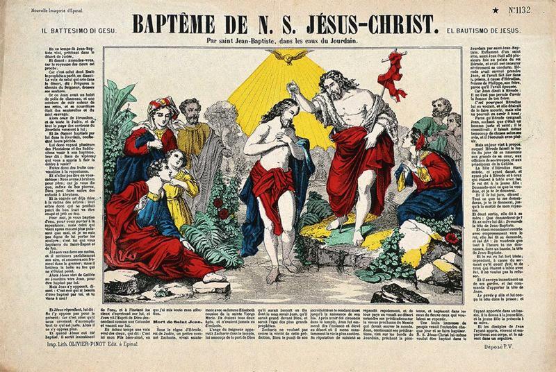 BAPTEME DE N.S. JESUS-CHRIST / Par saint Jean-Baptiste, dans les eaux du Jourdain  N° 1132 (titre inscrit, fr., it., esp.)_0