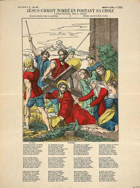 JESUS-CHRIST TOMBE EN PORTANT SA CROIX. (titre inscrit, fr., it., esp. angl.)_0