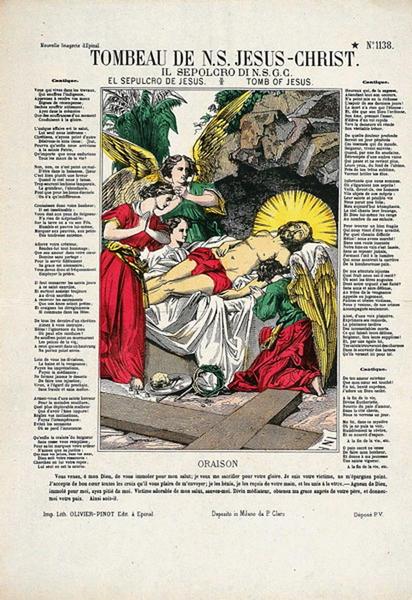 TOMBEAU DE N.S. JESUS-CHRIST. N° 1138. (titre inscrit, fr., it., esp., angl.), Olivier-Pinot, 1873 dépôt légal