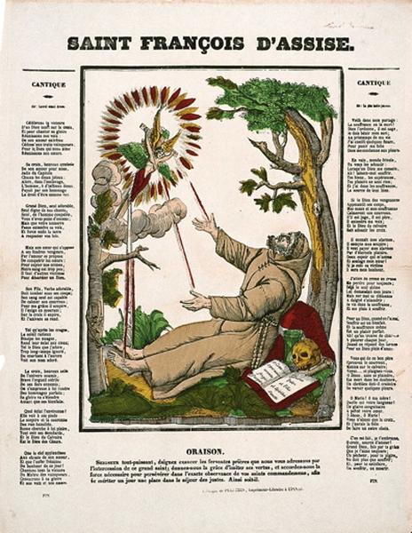 SAINT FRANCOIS D'ASSISE. (titre inscrit), François Georgin, 1822 dépôt légal