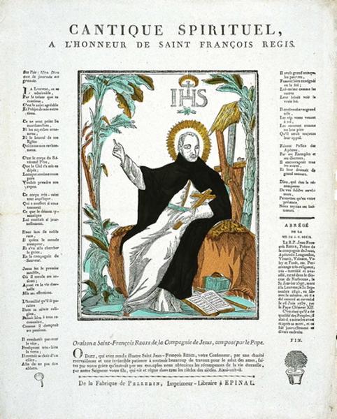 CANTIQUE SPIRITUEL, / A L'HONNEUR DE SAINT FRANCOIS REGIS. (titre inscrit)