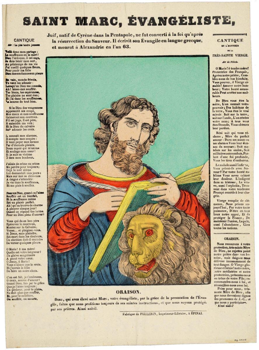 SAINT MARC, EVANGÉLISTE, (titre inscrit), 1850 vers