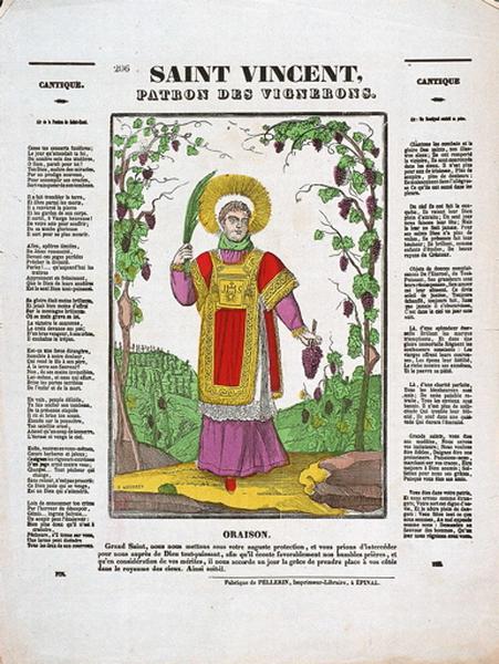 SAINT VINCENT, PATRON DES VIGNERONS. 206. (titre inscrit), François Georgin, 1822 vers