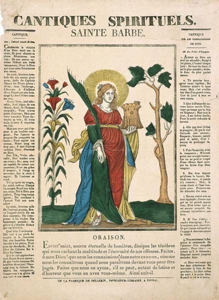 CANTIQUES SPIRITUELS. / SAINTE BARBE. (titre inscrit), François Georgin, 1814 avant