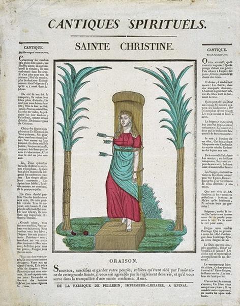 CANTIQUES SPIRITUELS. / SAINTE CHRISTINE. (titre inscrit), François Georgin, 1822 dépôt légal