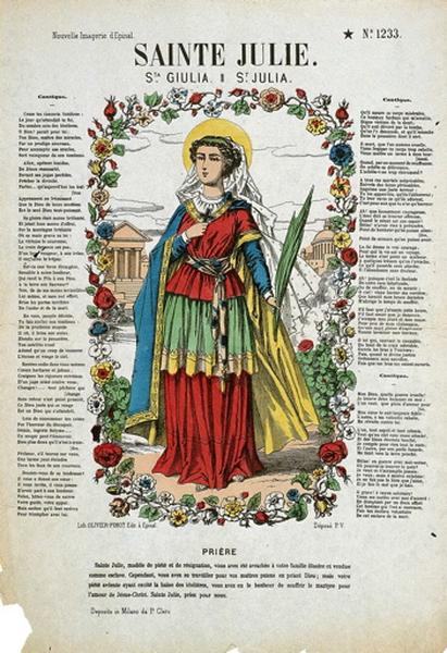SAINTE JULIE. N°.1233. (titre inscrit fr., it., angl.)_0
