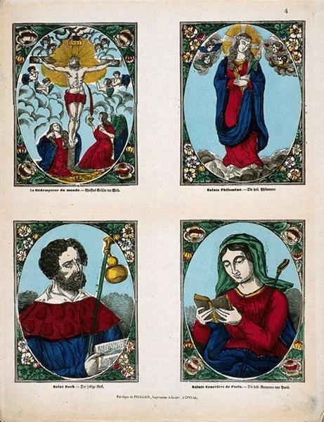 Le Redempteur du monde. / Sainte Philomène. / Saint Roch. / Sainte Geneviève de Paris. 4 (titre inscrit fr., all.)_0