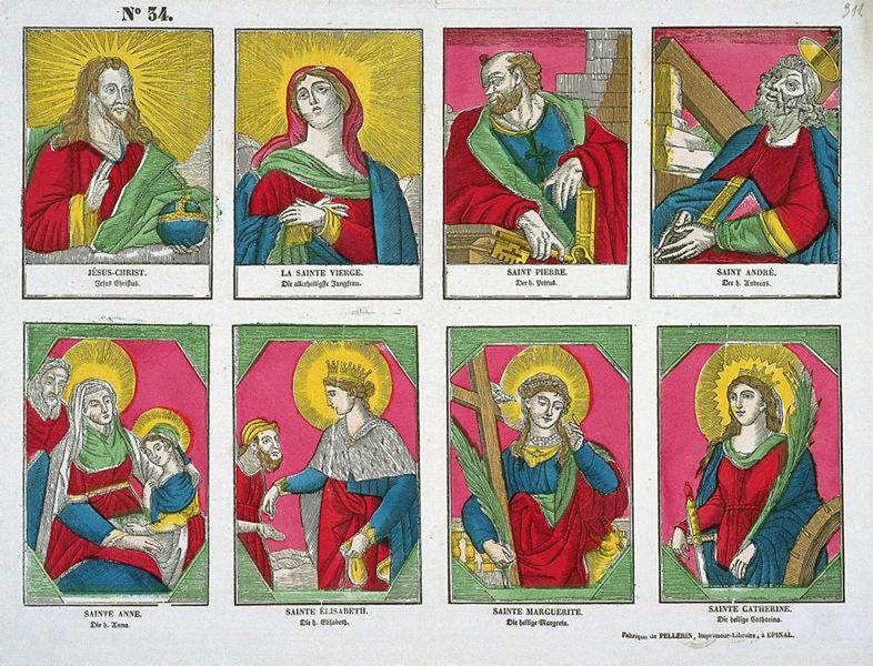 JESUS-CHRIST [...] SAINTE CATHERINE. N°34. (titre inscrit fr., all.)_0