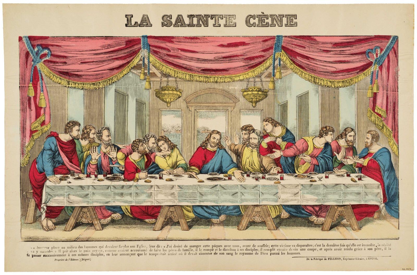 LA SAINTE CENE (titre inscrit), Léonard de Vinci