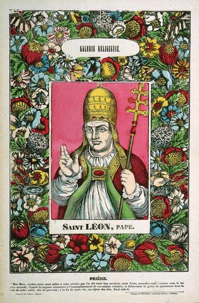 GALERIE RELIGIEUSE / SAINT LEON, PAPE. (titre inscrit), Victor Odilon Maurin, 1840 vers