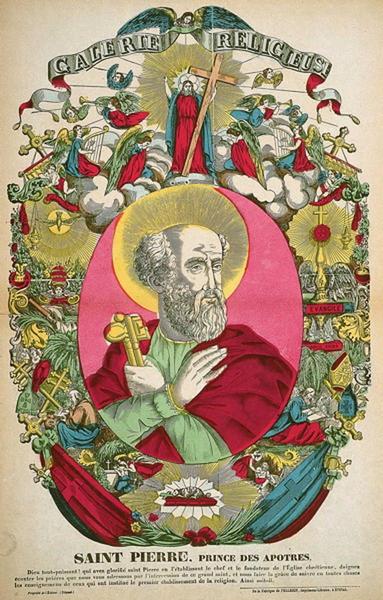 GALERIE RELIGIEUSE / SAINT PIERRE, PRINCES DES APOTRES. (titre inscrit), Victor Odilon Maurin, 1840 vers