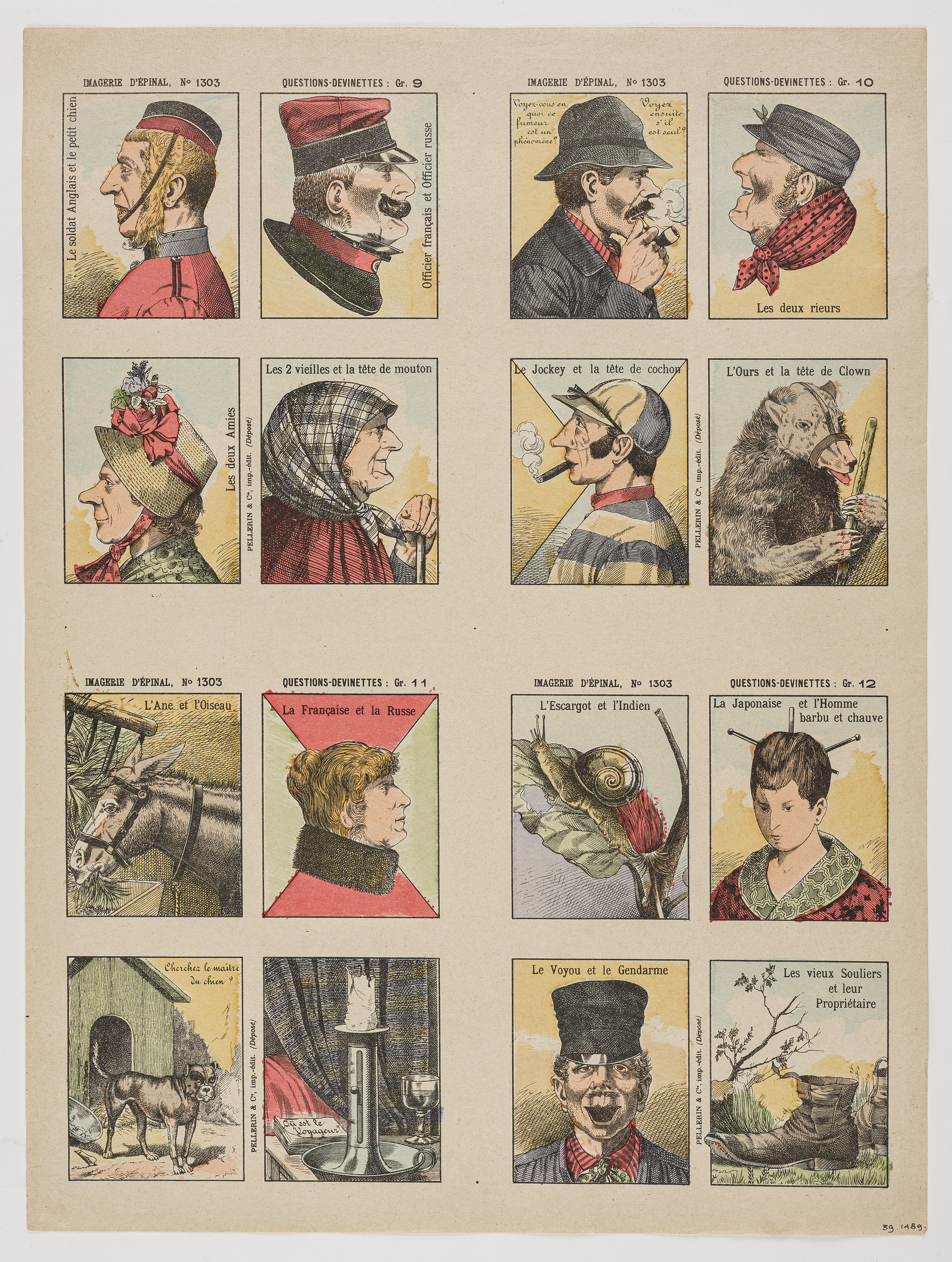 IMAGERIE D'EPINAL, N° 1303 ; QUESTIONS-DEVINETTES : Gr. 9 ; Gr. 10 ; Gr. 11 ; Gr. 12 (titre inscrit)_0