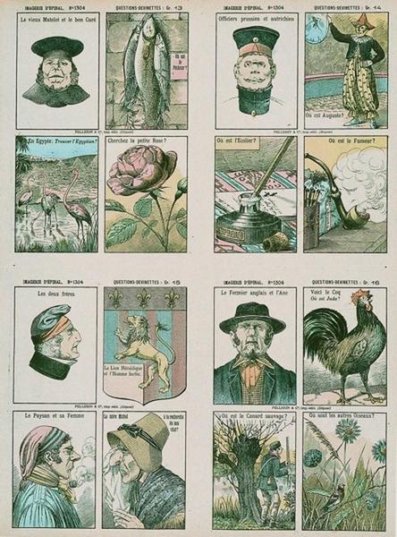 IMAGERIE D'EPINAL, N° 1304 ; QUESTIONS-DEVINETTES : Gr. 13 ; Gr.14 ; Gr.15 ; Gr. 16 (titre inscrit)_0