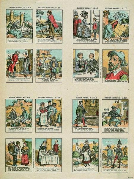 IMAGERIE D'EPINAL, N° 1318 ; QUESTIONS-DEVINETTES : Gr. 69 ; Gr. 70 ; Gr. 71 ; Gr. 72  (titre inscrit)_0