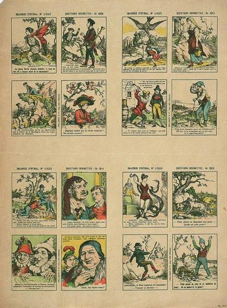 IMAGERIE D'EPINAL, N° 1323 ; QUESTIONS-DEVINETTES : Gr. 89 ; Gr. 90 ; Gr. 91 ; Gr. 92 (titre inscrit)_0