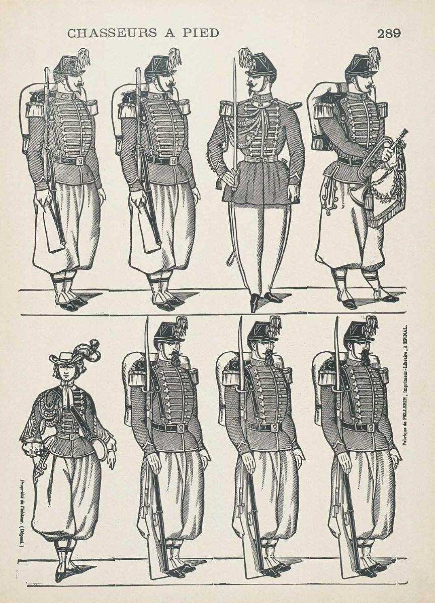 CHASSEURS A PIED 289 (titre inscrit), Pellerin, 1860 vers