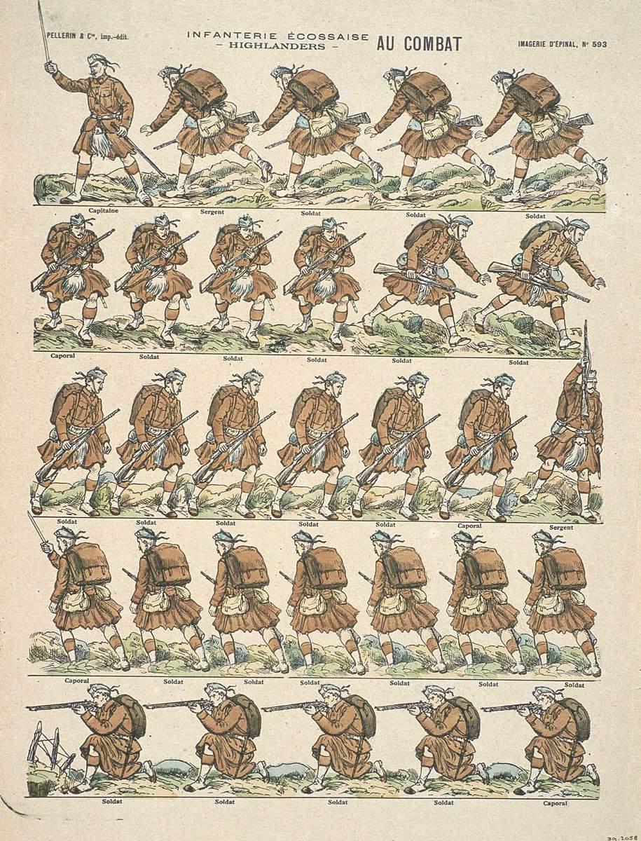 INFANTERIE ÉCOSSAISE / - HIGHLANDERS - AU COMBAT (titre inscrit), Georges-Ferdinand Bigot, 1916
