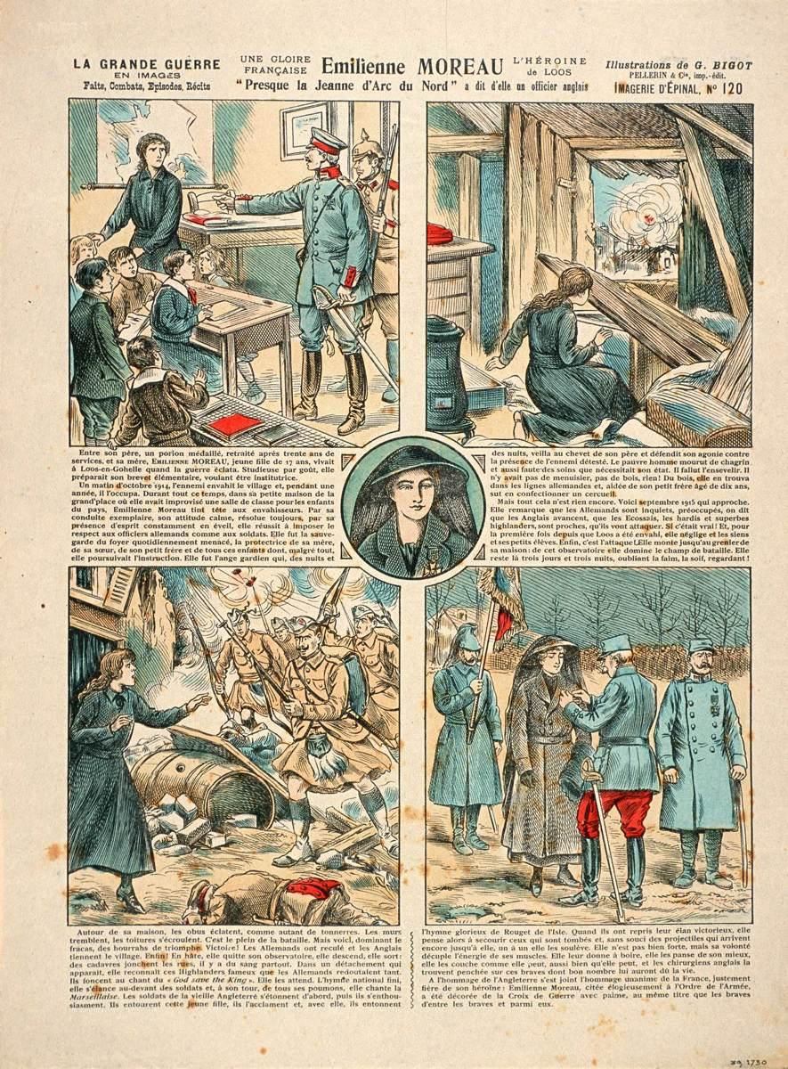 UNE GLOIRE / FRANÇAISE Emilienne MOREAU / L'HÉROINE / de LOOS / ' Presque la Jeanne d'Arc du Nord ' a dit d'elle un officier anglais (titre inscrit)_0