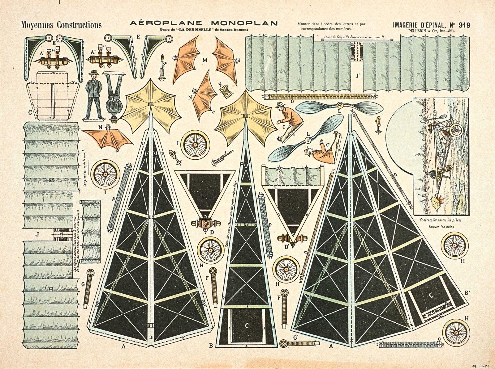 AEROPLANE MONOPLAN / Genre de "LA DEMOISELLE" de Santos-Dumont. (titre inscrit)_0