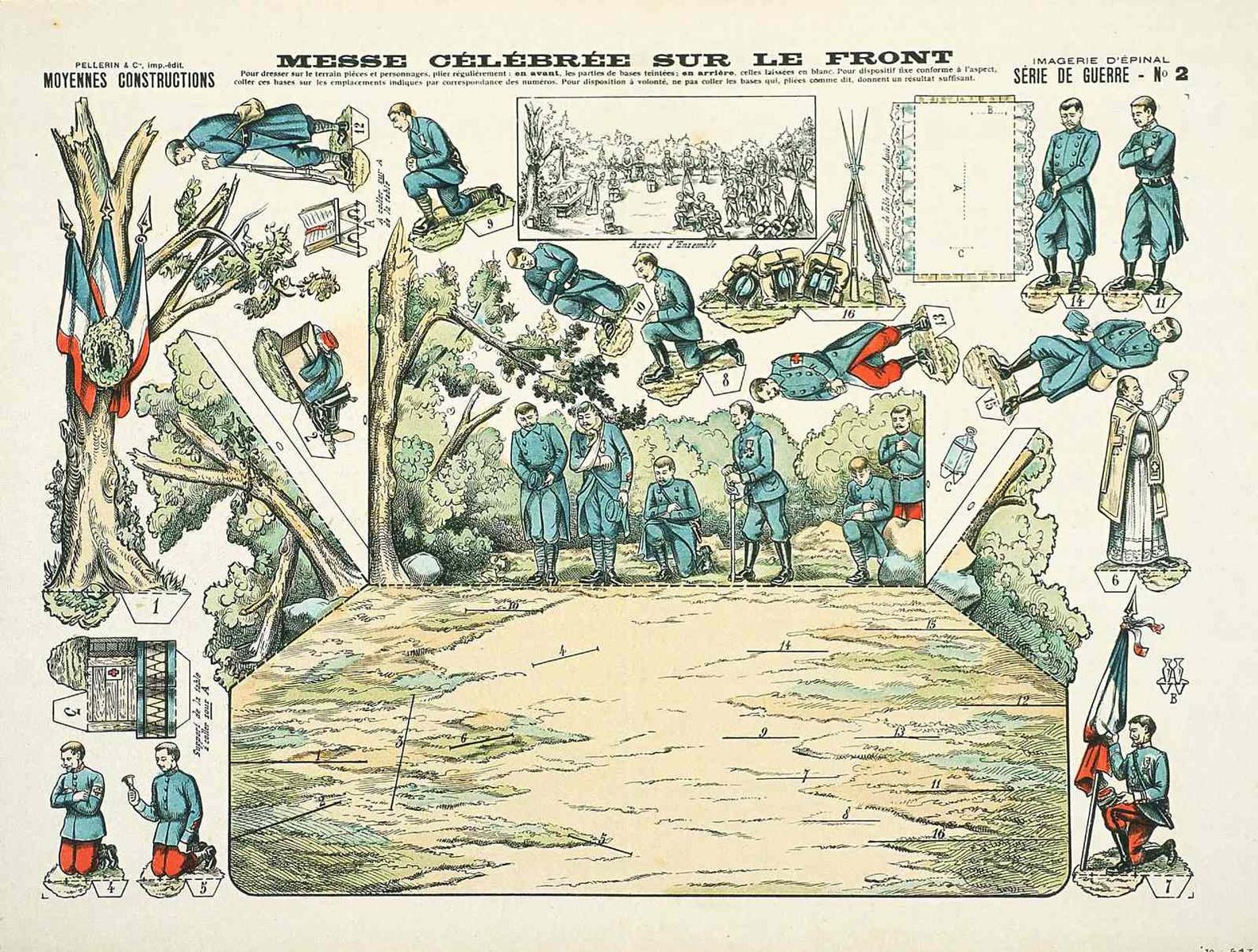 MESSE CÉLÉBRÉE SUR LE FRONT (titre inscrit), Louis Georges Albert Morinet, 1915