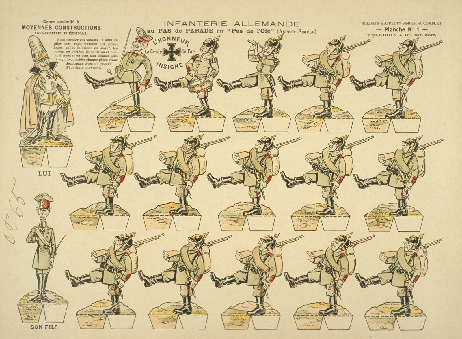 INFANTERIE ALLEMANDE / au PAS de PARADE DIT 'Pas de l'Oie' (ASPECT SIMPLE) (titre inscrit), Louis Georges Albert Morinet, 1915