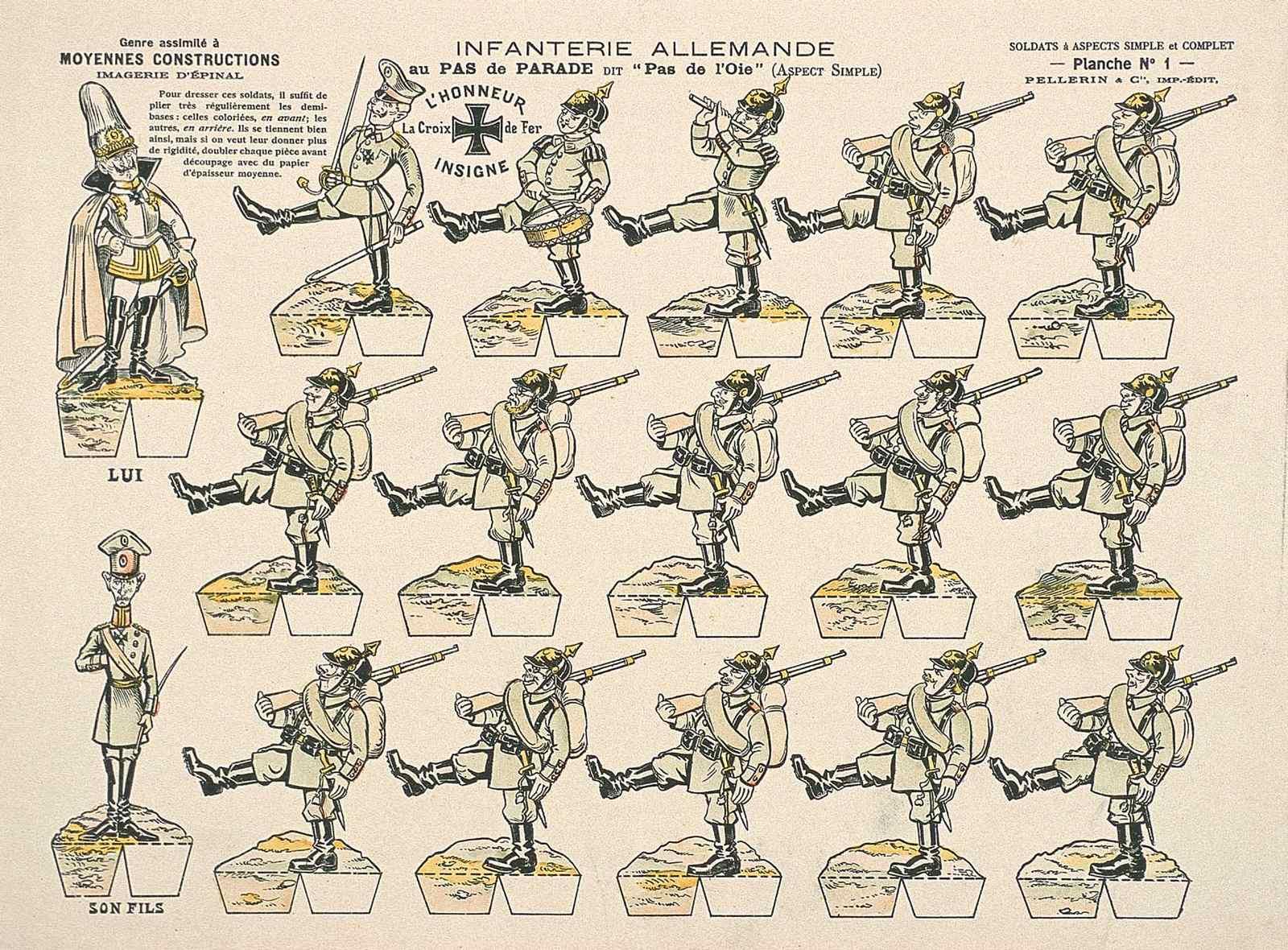 INFANTERIE ALLEMANDE / au PAS de PARADE DIT 'Pas de l'Oie' (ASPECT SIMPLE) (titre inscrit), Louis Georges Albert Morinet, 1915