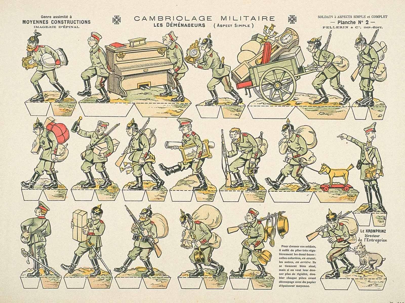 CAMBRIOLAGE MILITAIRE / LES DÉMÉNAGEURS (ASPECT SIMPLE) (titre inscrit), Louis Georges Albert Morinet, 1915