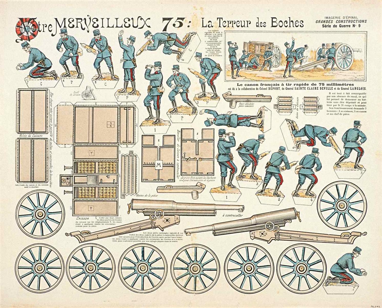 Notre MERVEILLEUX 75 : La Terreur des Boches (titre inscrit), Louis Georges Albert Morinet, 1915
