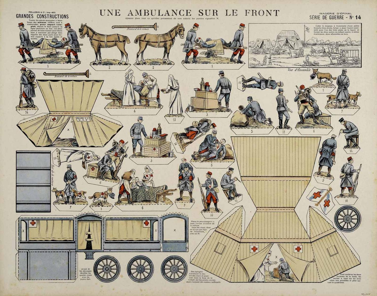 UNE AMBULANCE SUR LE FRONT (titre inscrit), Louis Georges Albert Morinet, 1916