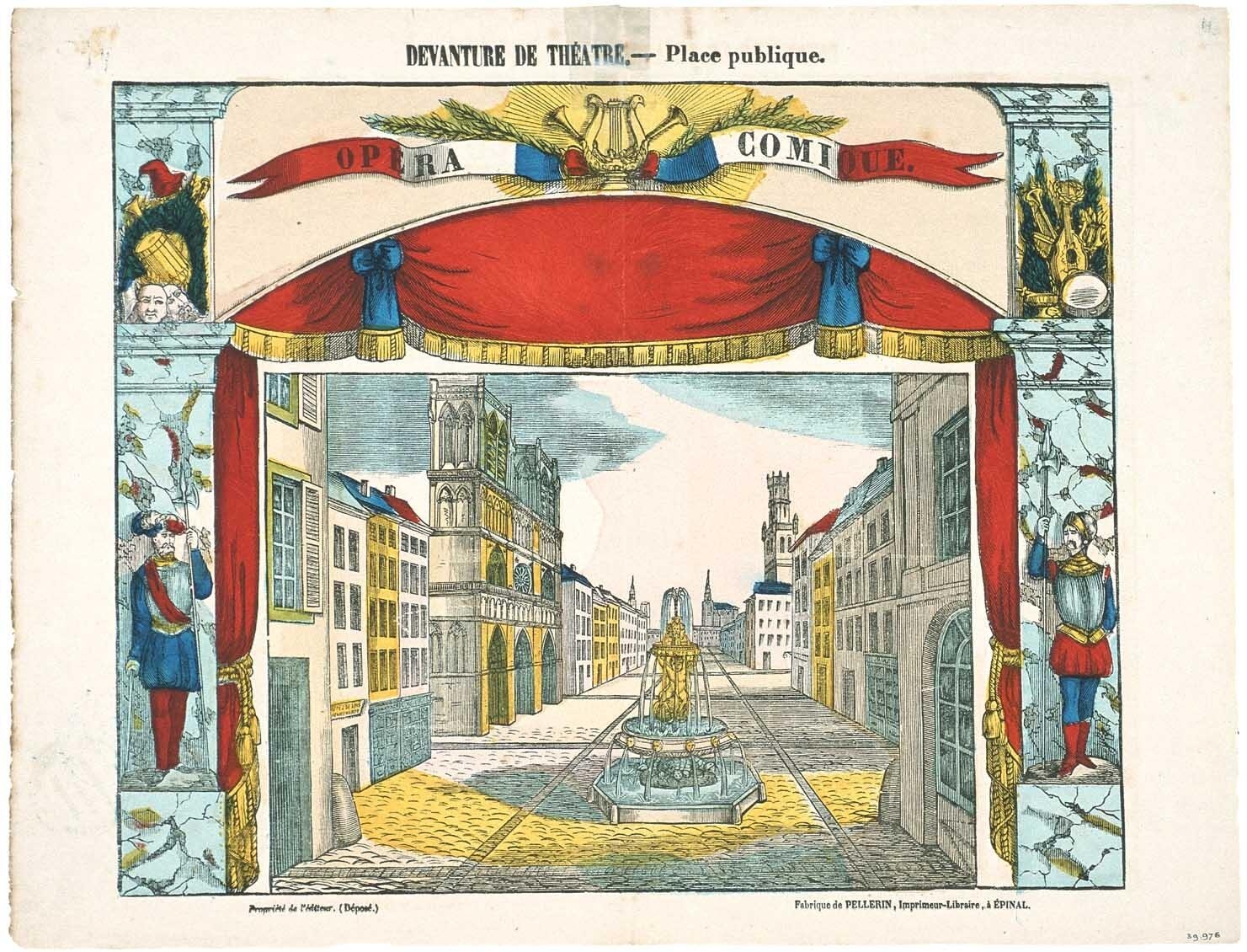 DEVANTURE DE THEATRE. - Place publique. (titre inscrit), Pellerin, 1842 dépôt légal